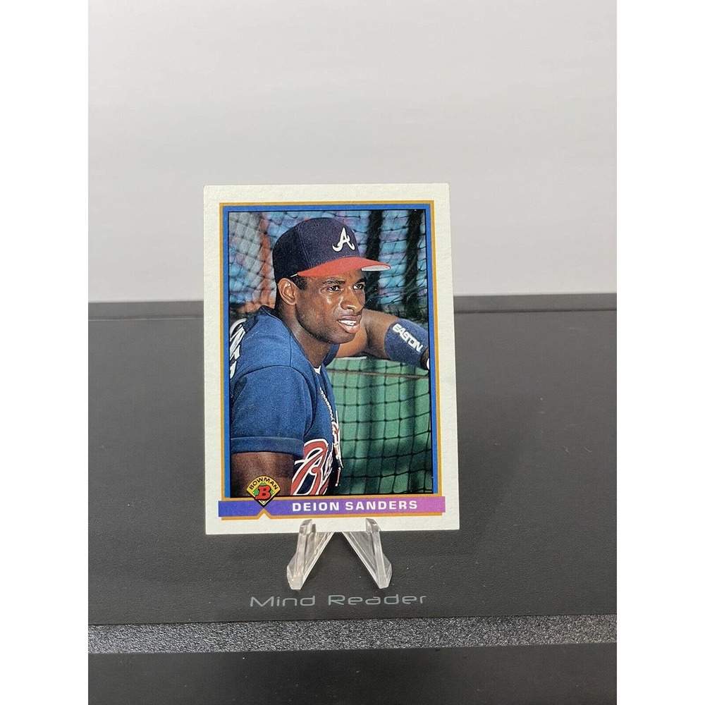 1991 Bowman Baseball Deion Sanders #588 Atlanta Braves Error Card